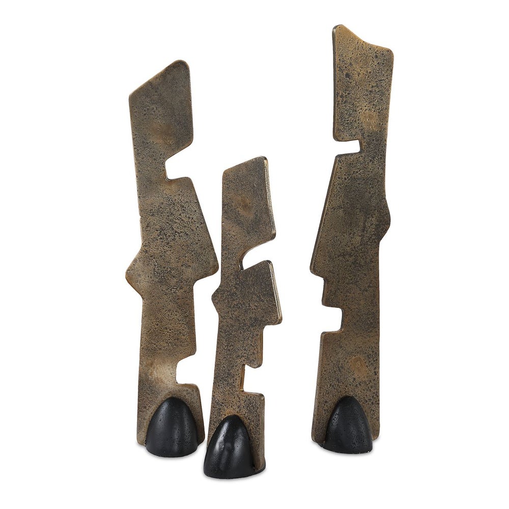 Uttermost Geometric Echoes Set of 3 Sculptural Objects - Image 2