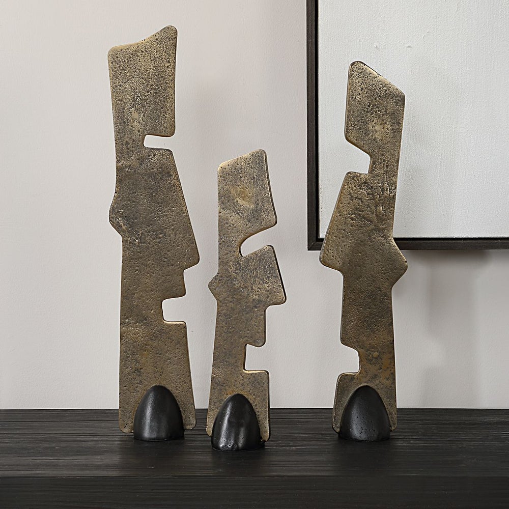Uttermost Geometric Echoes Set of 3 Sculptural Objects - Image 1