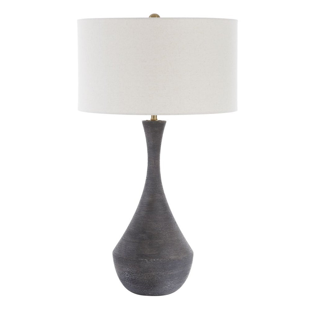 Uttermost Helston Rustic Dark Charcoal Glazed Base Table Lamp - Image 3