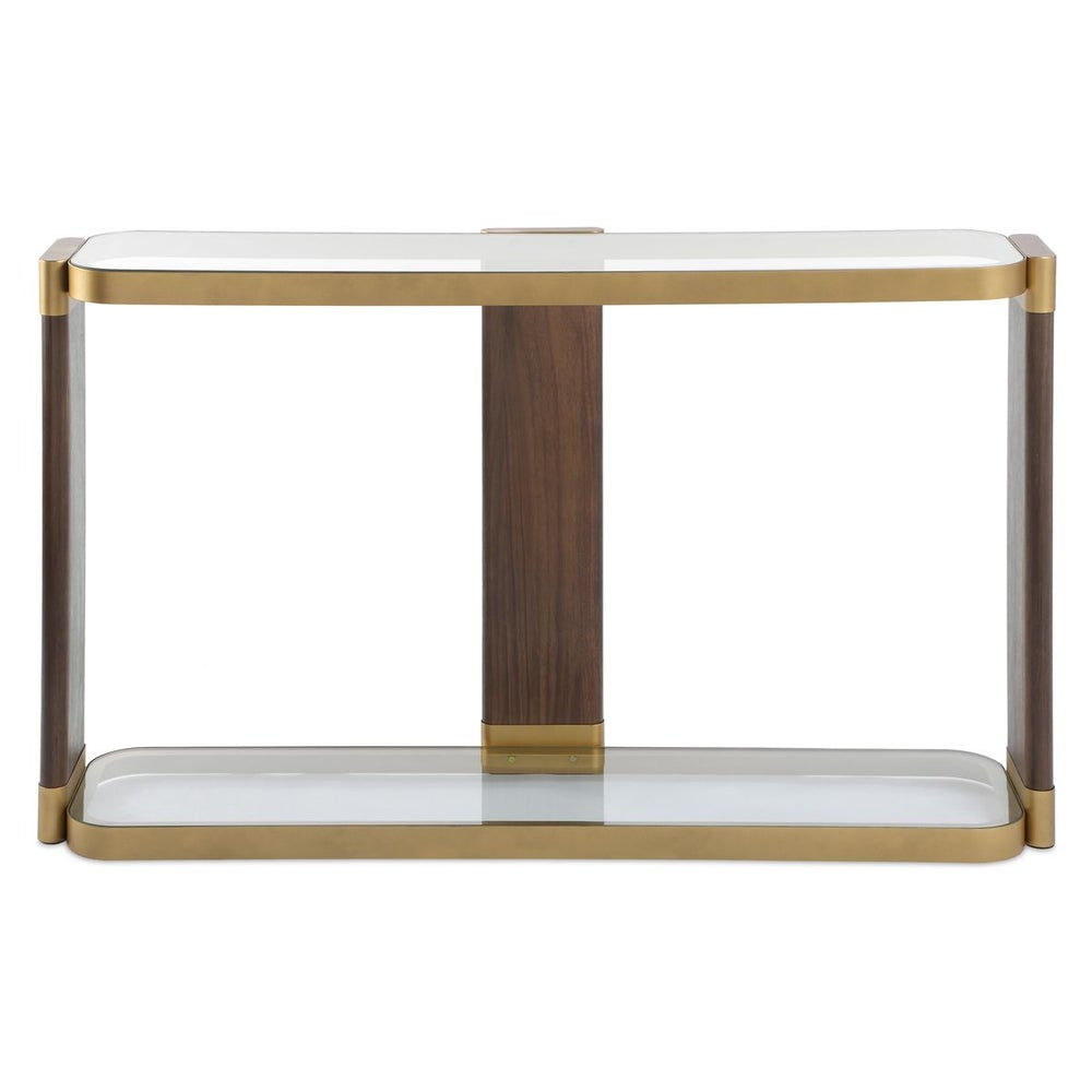 Uttermost Ryles Walnut With Gold Accents Console Table - Image 2