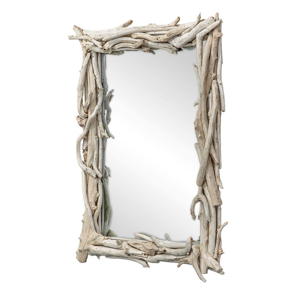 Uttermost Rooted Reflection Bleached Teak Wood Mirror - Image 3