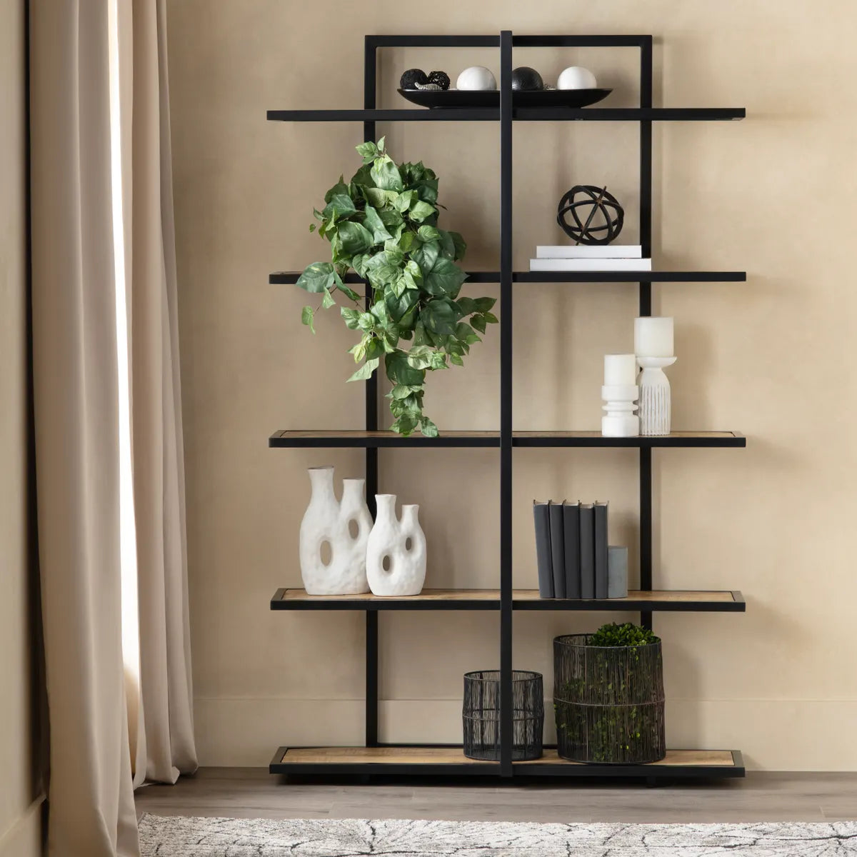 Crestview Collection Johnston Mango Wood Etagere - Image 1