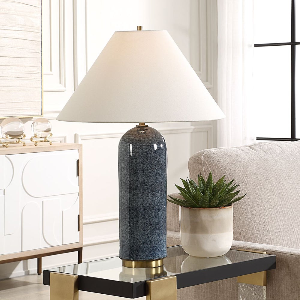 Uttermost Mayetta Hand Crafted Deep Blue Table Lamp - Image 1