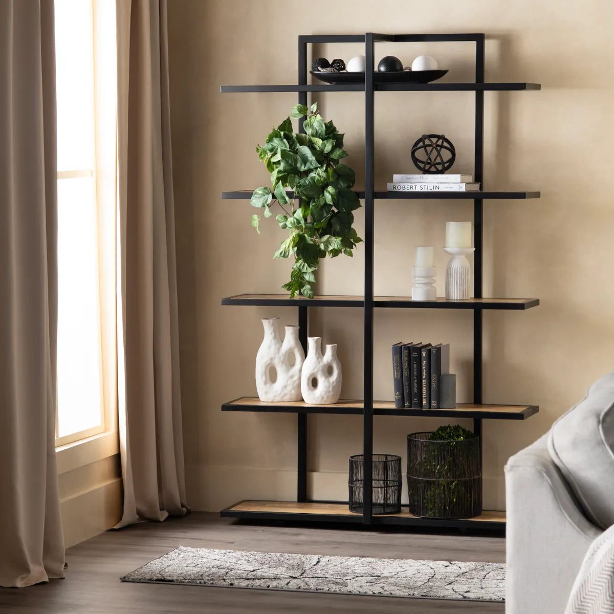 Crestview Collection Johnston Mango Wood Etagere - Image 2