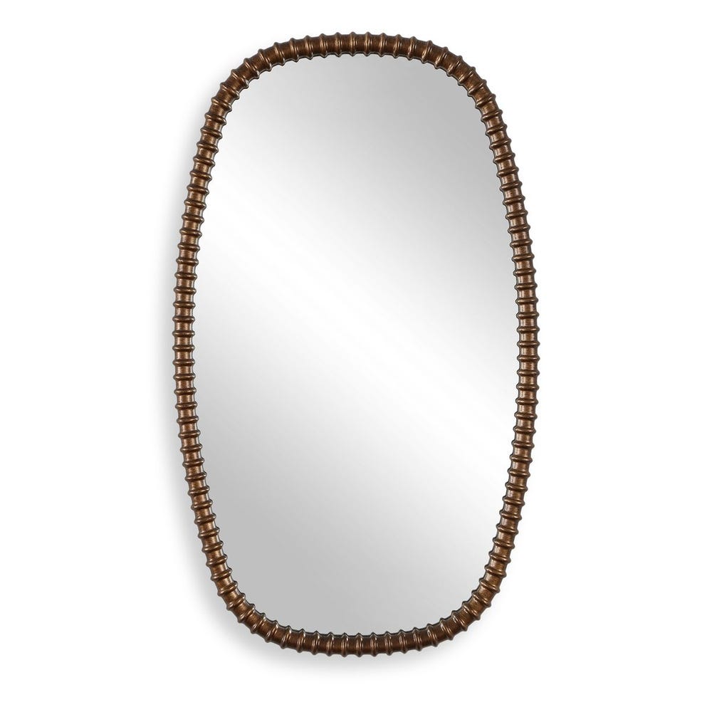 Uttermost Apphia Warm Bronzed Ribbed Framed Mirror - Image 3