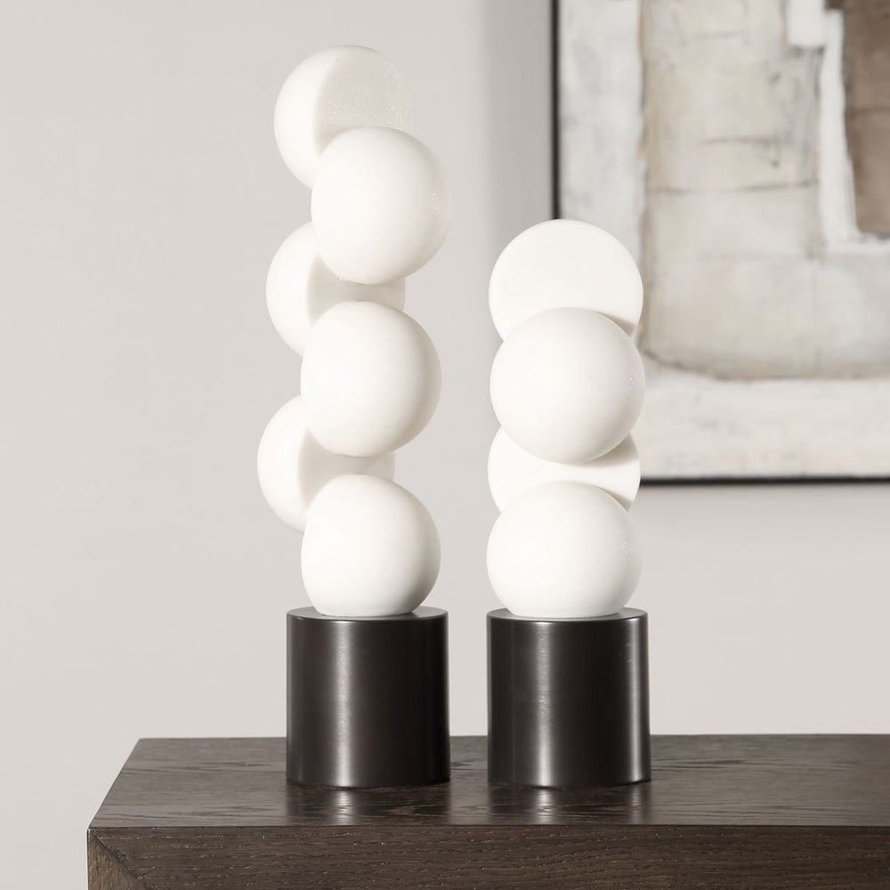 Uttermost Symmetry Dynamic Stack Of Hemispheres Set of 2 Sculptures - Image 2