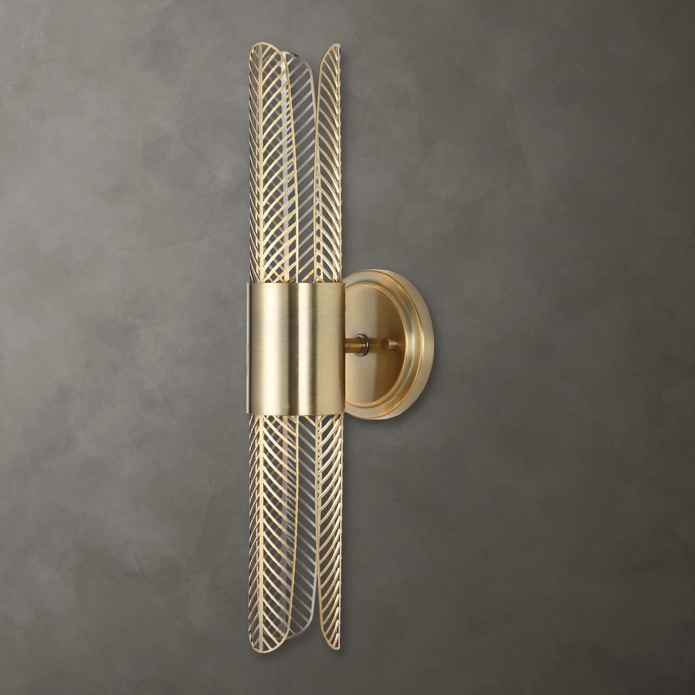 Uttermost Cret Art Deco Brass 2 Light LED Sconce