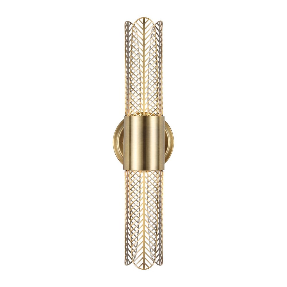 Uttermost Cret Art Deco Brass 2 Light LED Sconce - Image 2