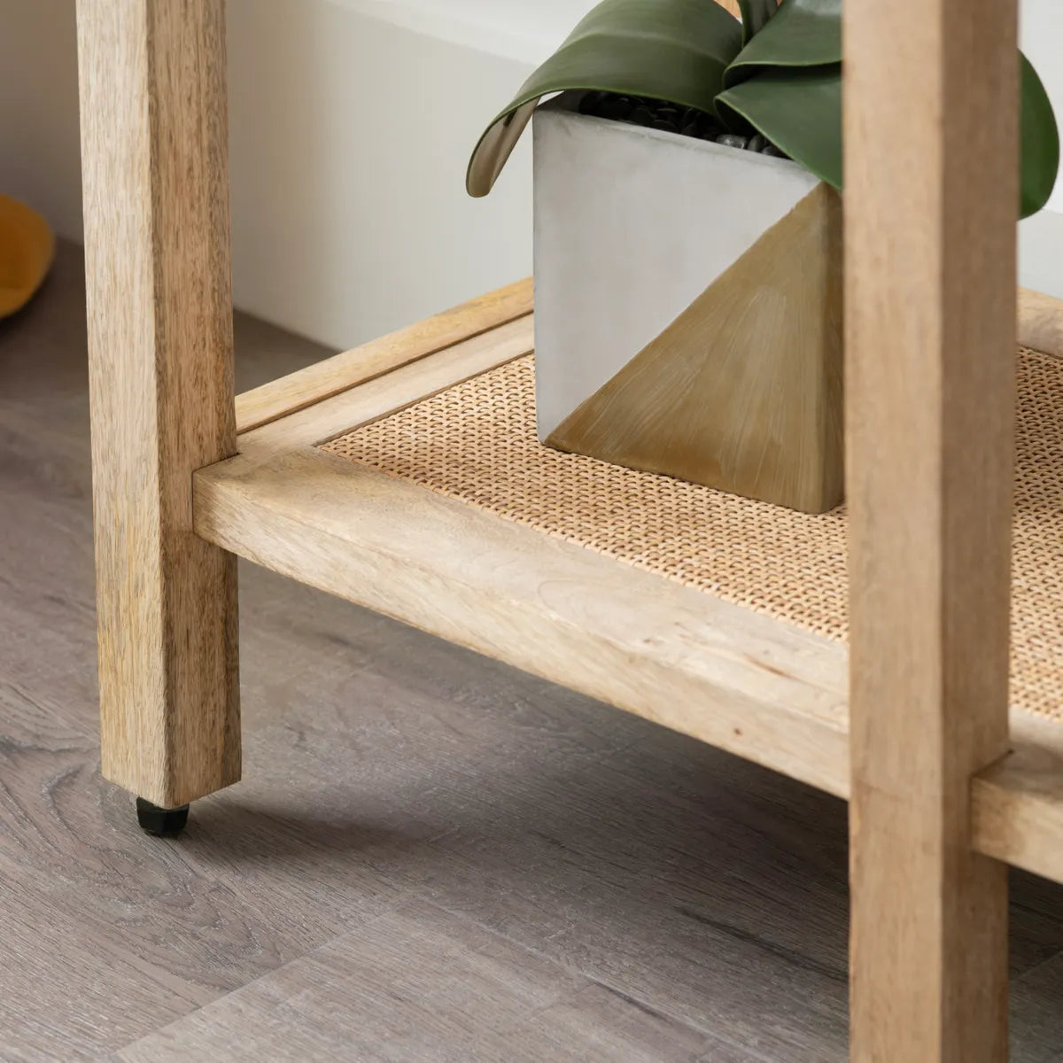 Crestview Collection Barbados Mango Wood And Rattan Etagere - Image 2