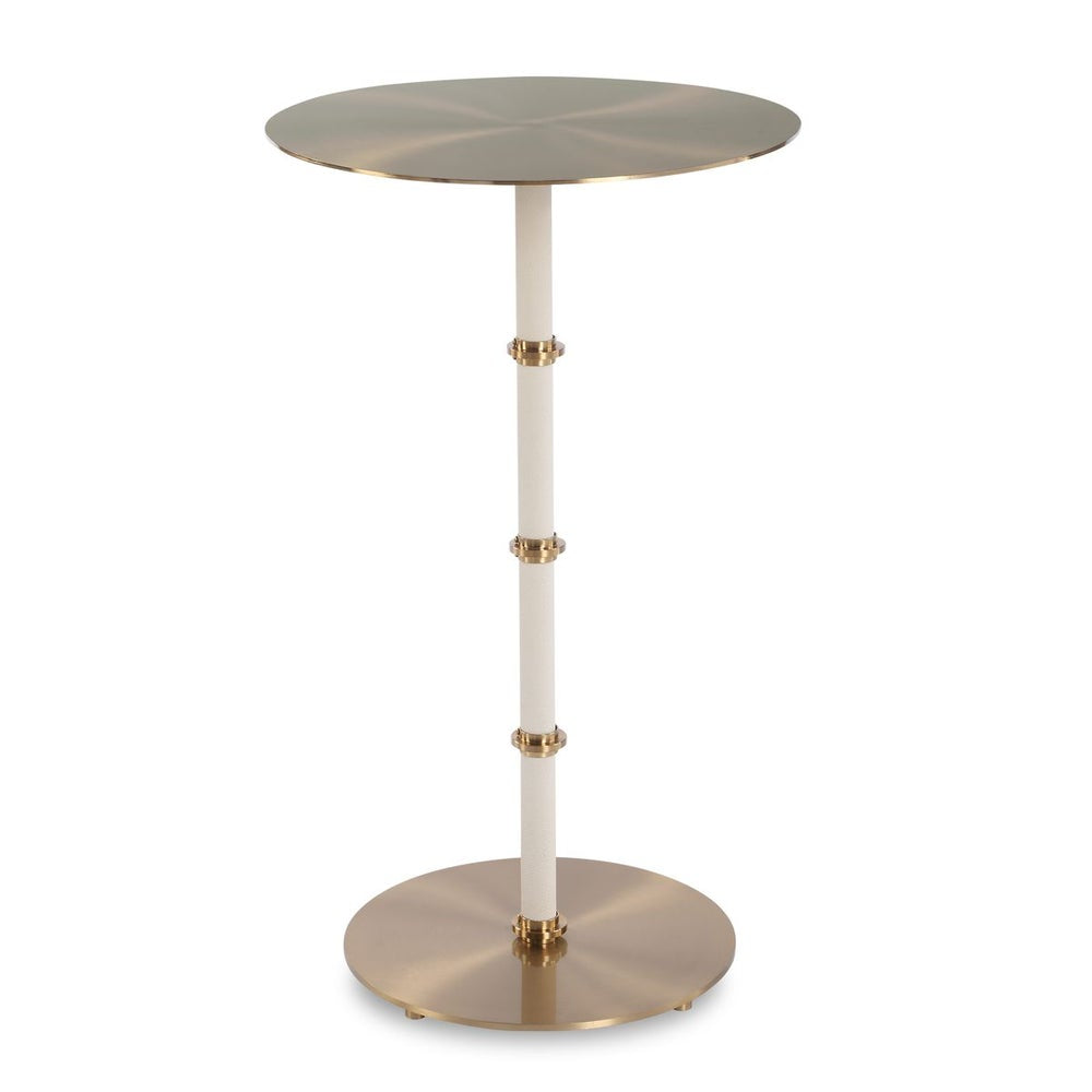 Uttermost Cyprus White Shagreen Round Accent Table - Image 2