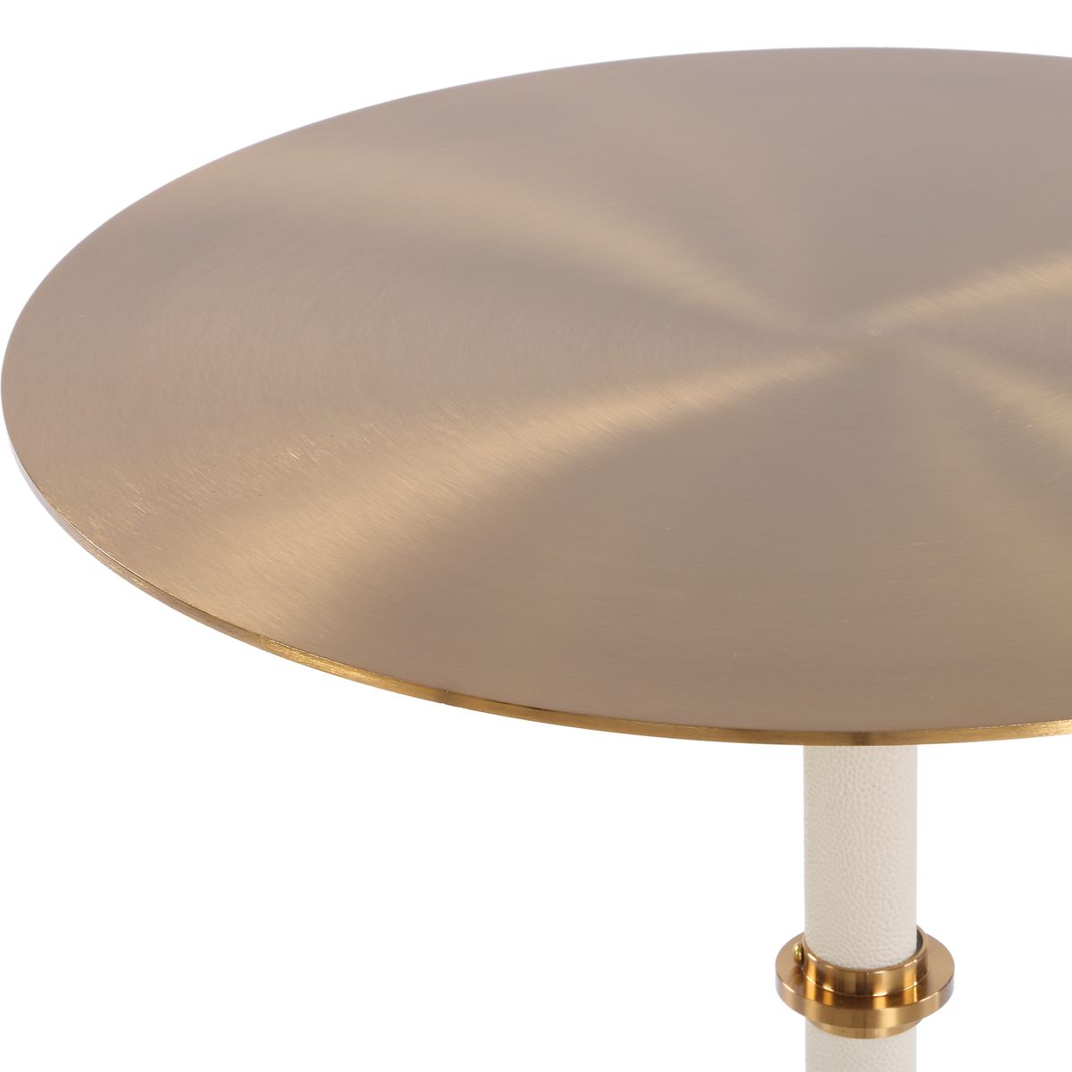 Uttermost Cyprus White Shagreen Round Accent Table - Image 3