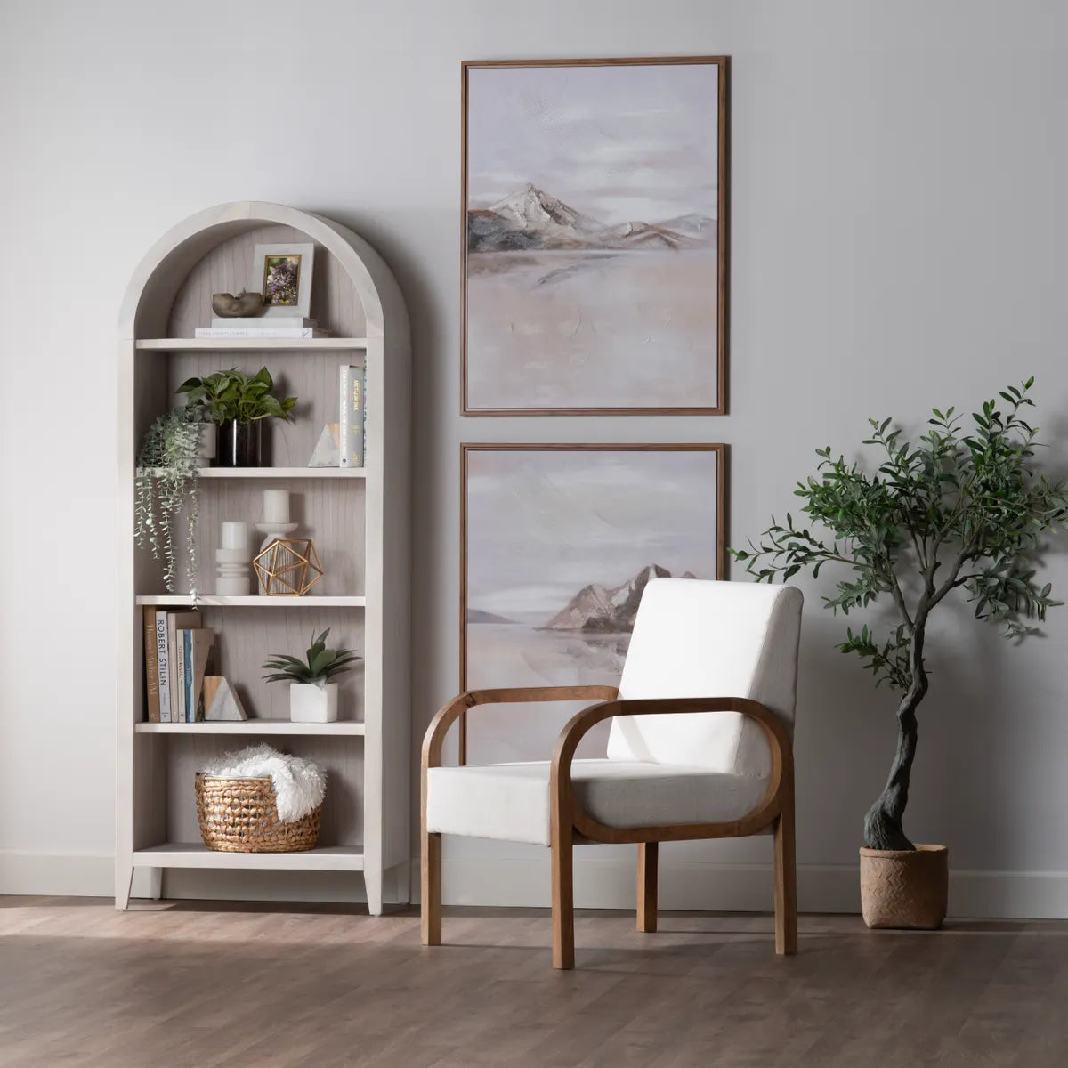 Crestview Collection Serenity Whitewash Etagere - Image 1