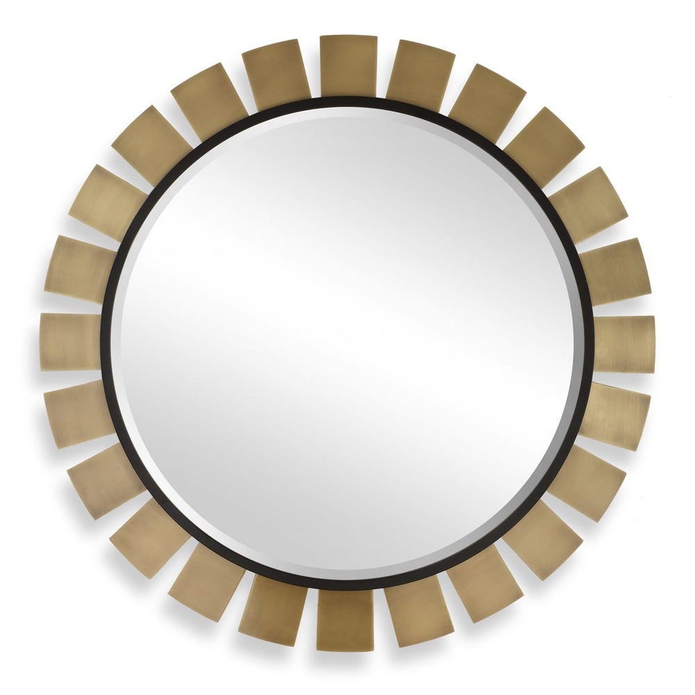 Uttermost Toluca Antiqued Brass Sunburst Round Mirror - Image 3