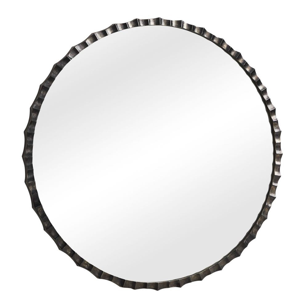 Uttermost Grander Charcoal Finished Round Mirror - Image 3