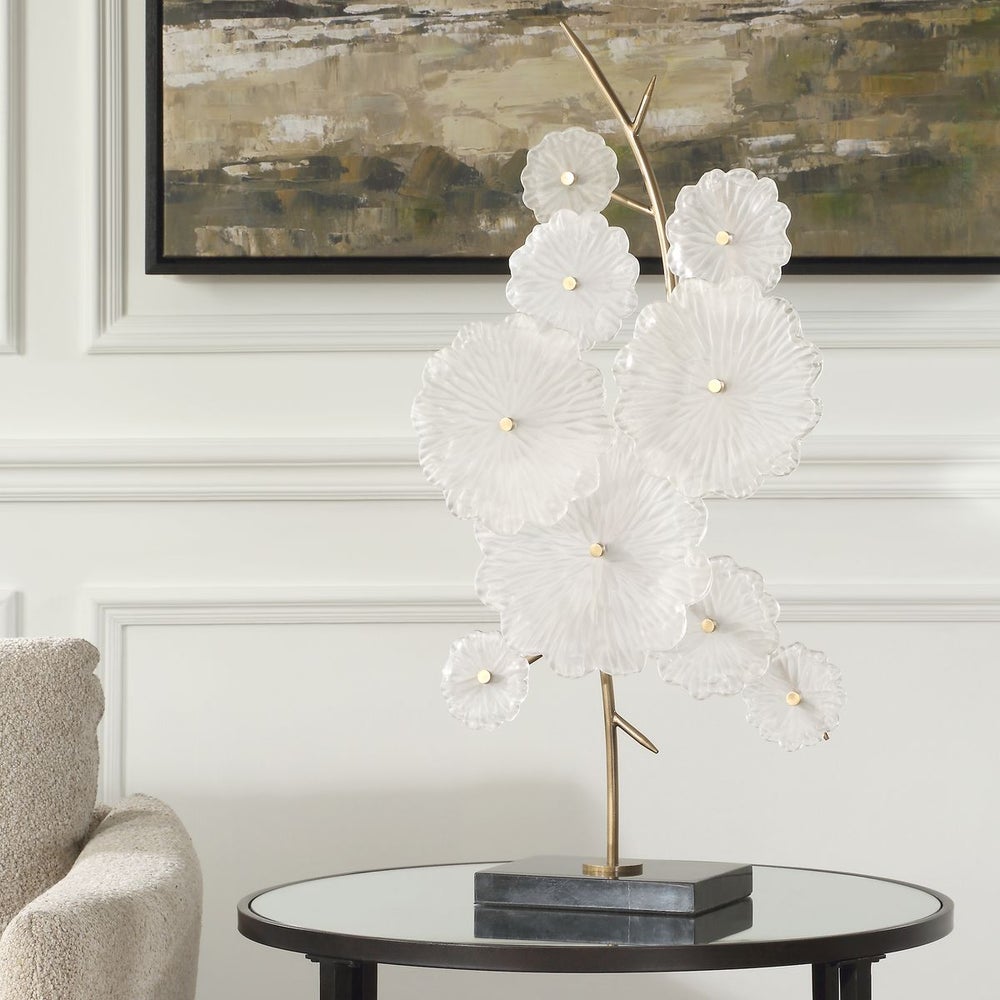 Uttermost Glass Floral Garden Glass Sculpture - Image 1