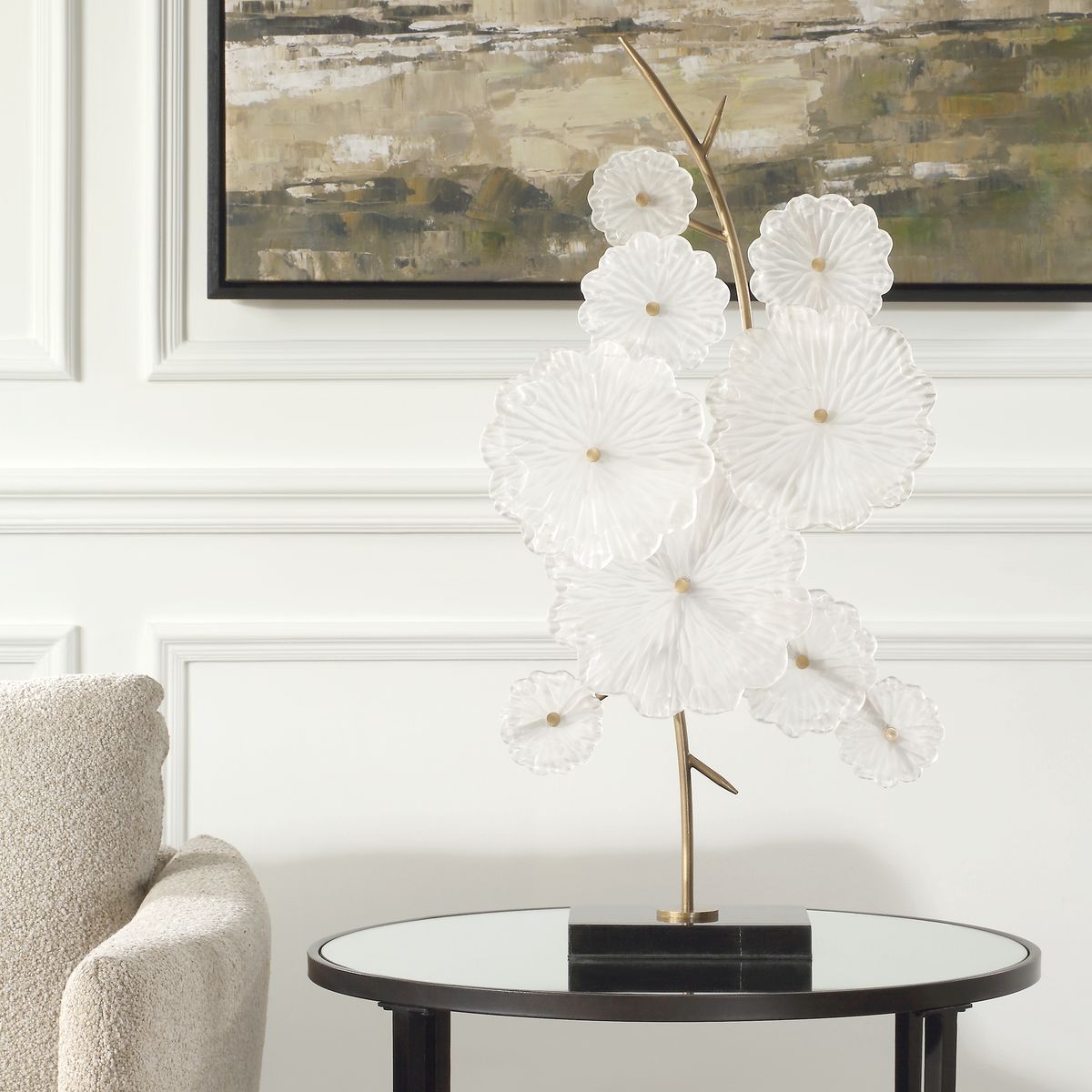 Uttermost Glass Floral Garden Glass Sculpture - Image 2