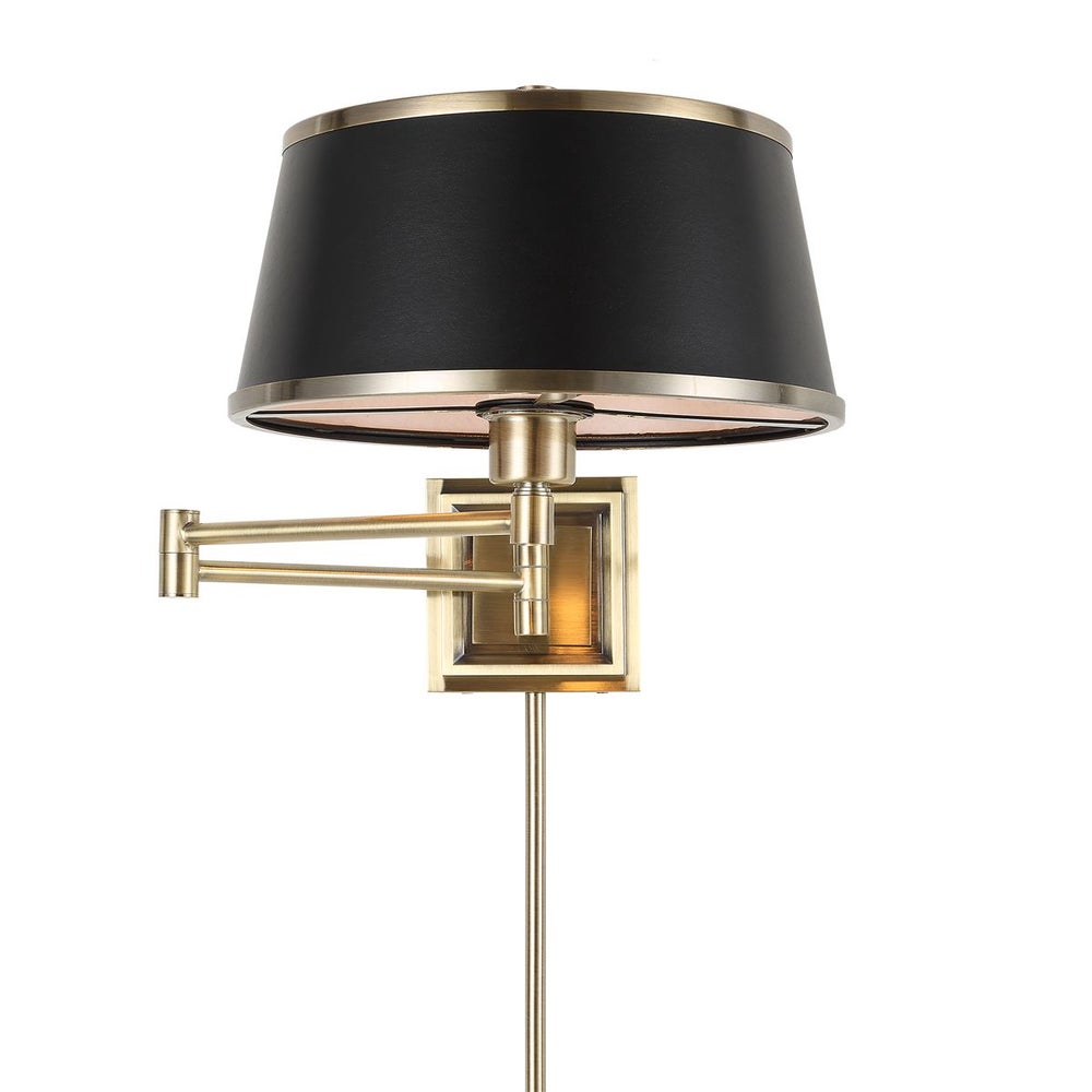 Uttermost Newmarket Black Faux Leather 1 Light Sconce - Image 3