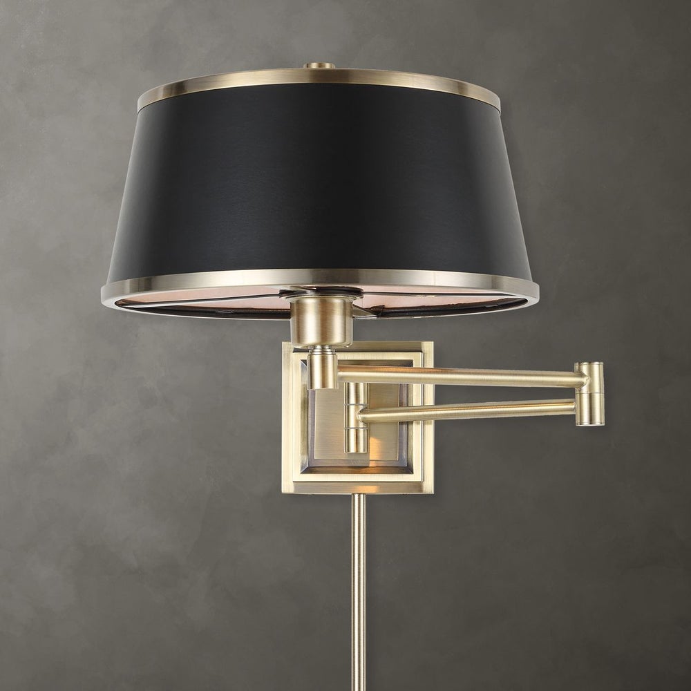 Uttermost Newmarket Black Faux Leather 1 Light Sconce - Image 2