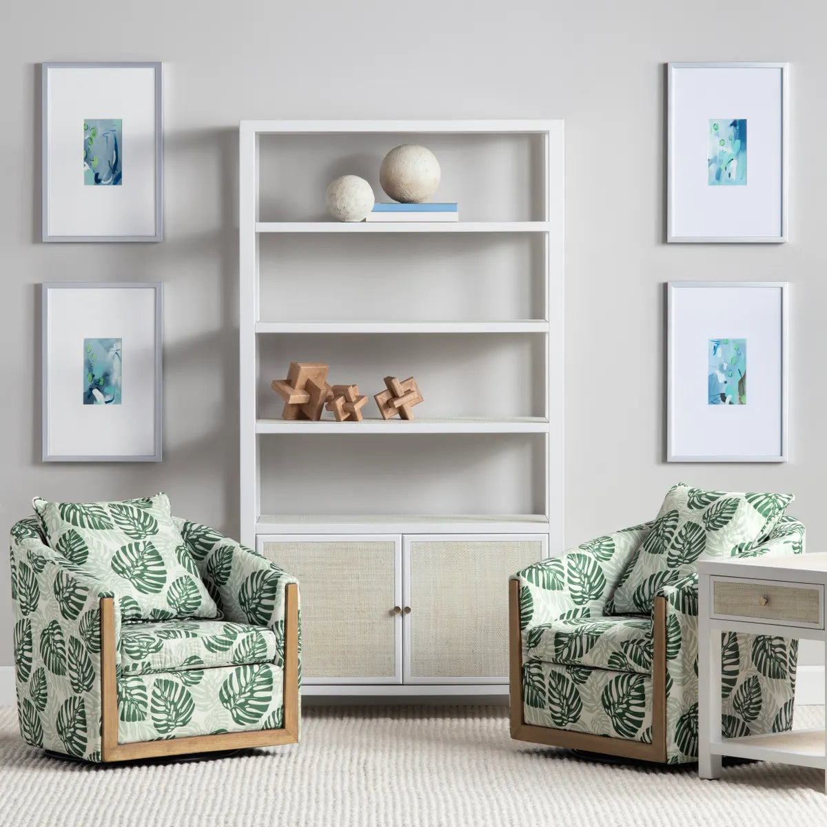 Crestview Collection Sandy Shores White Painted Wooden Etagere - Image 2