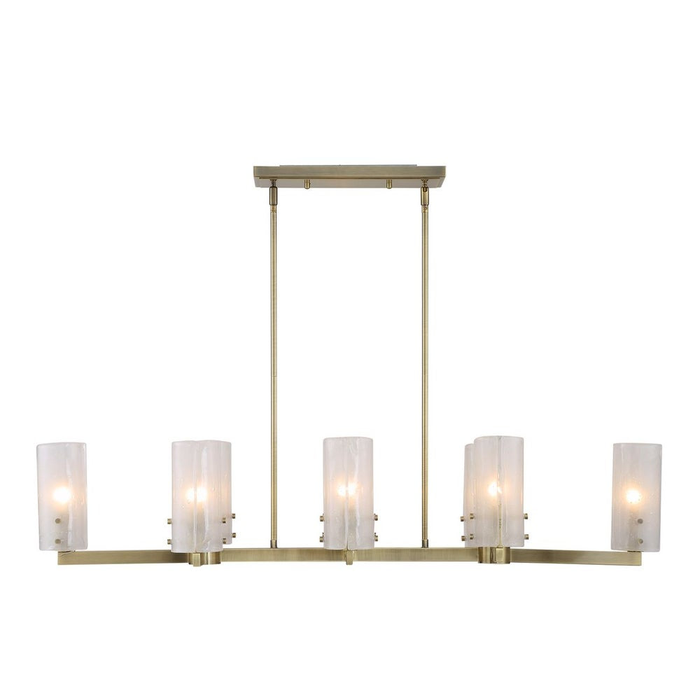 Uttermost Mistie Seeded Glass Panels 8 Light Linear Chandelier - Image 2