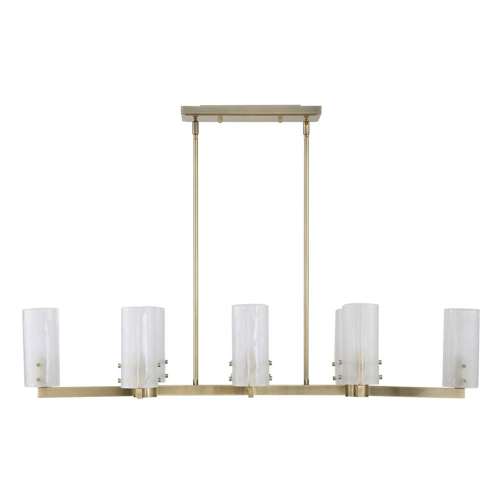 Uttermost Mistie Seeded Glass Panels 8 Light Linear Chandelier - Image 3