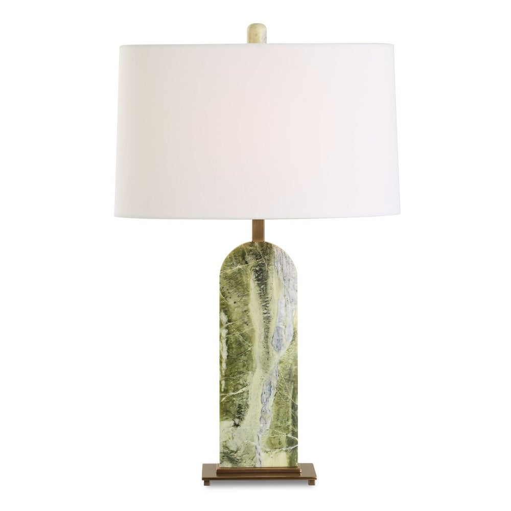 Uttermost Moorea Green Marble Table Lamp With Crisp White Linen Shade - Image 3