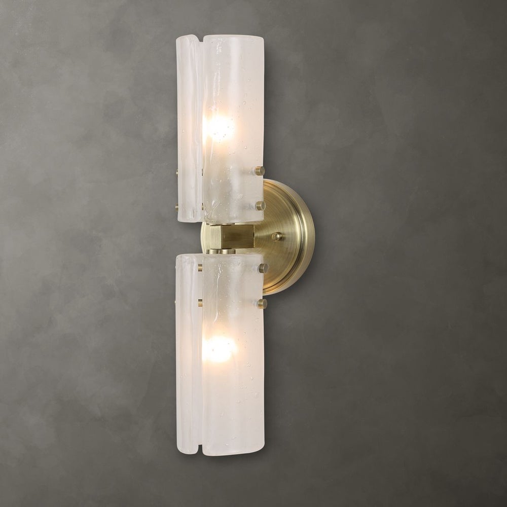 Uttermost Mistie Seeded Glass With Antique Bronze 2 Light Sconce - Image 2