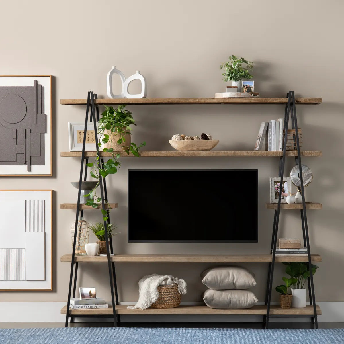 Crestview Collection Carter Mango Wood Etagere - Image 2