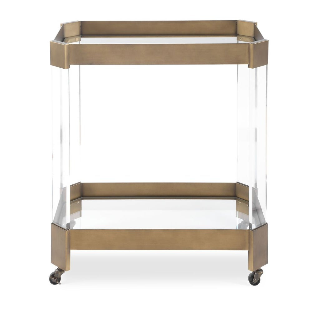 Uttermost Giselle Acrylic, Bronze and Glass Bar Cart - Image 2