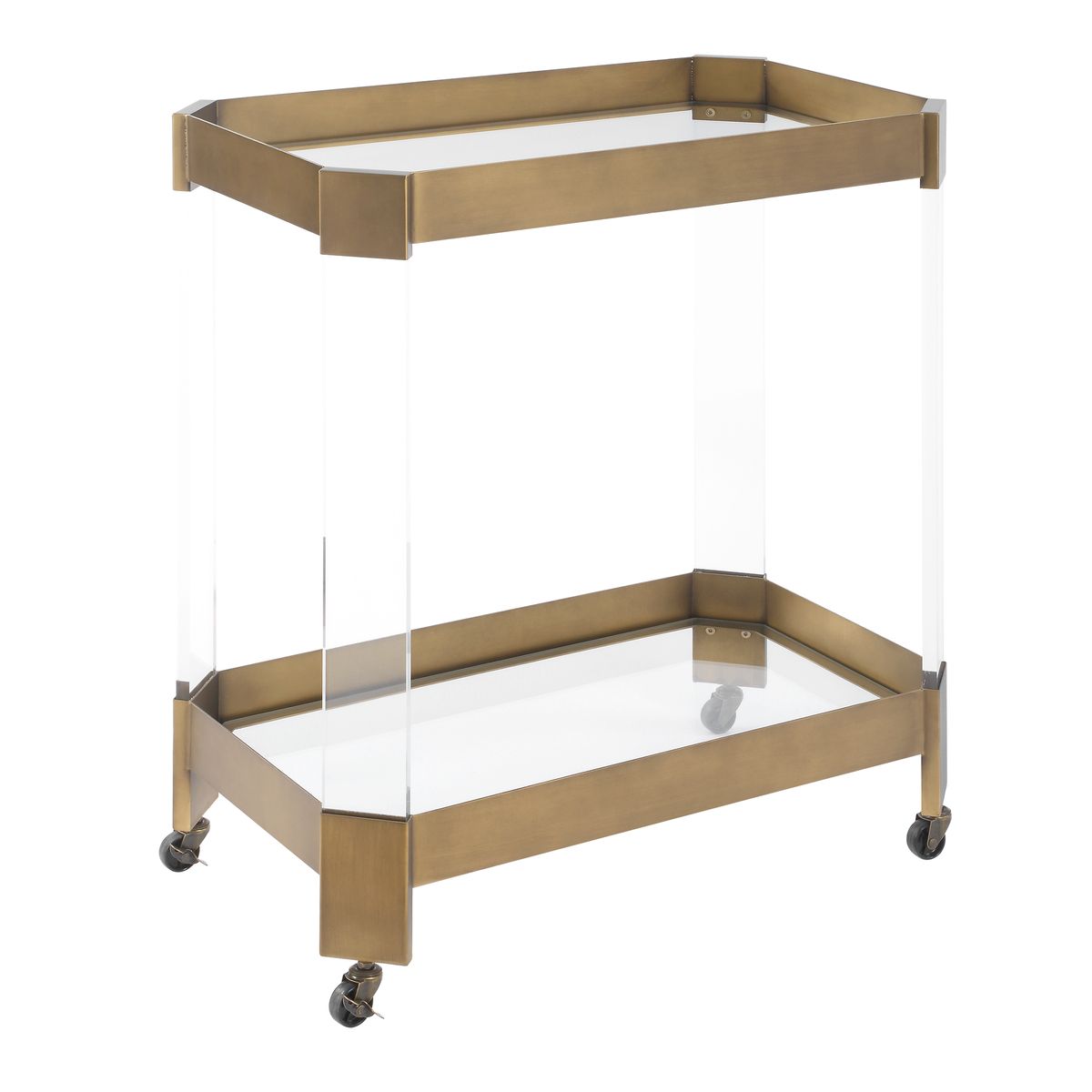 Uttermost Giselle Acrylic, Bronze and Glass Bar Cart - Image 3
