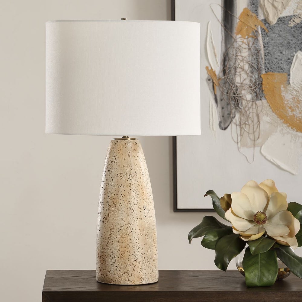 Uttermost Maury Table Lamp With White Linen Drum Shade - Image 2