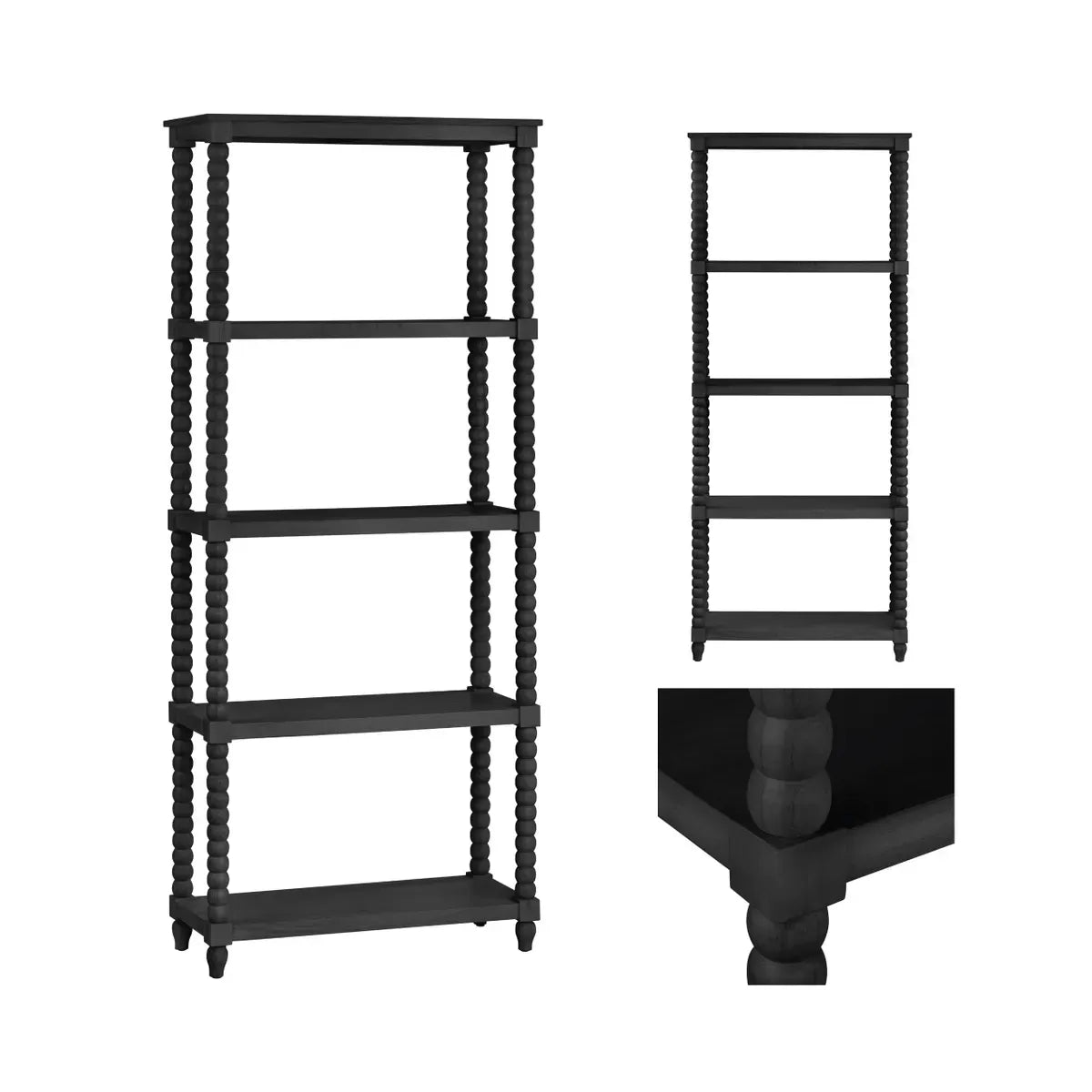 Crestview Collection Meridian 4 Shelf Black Etagere - Image 3