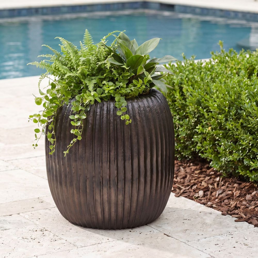 Uttermost Vector Ridge Planter ~ Indoor & Outdoor Use