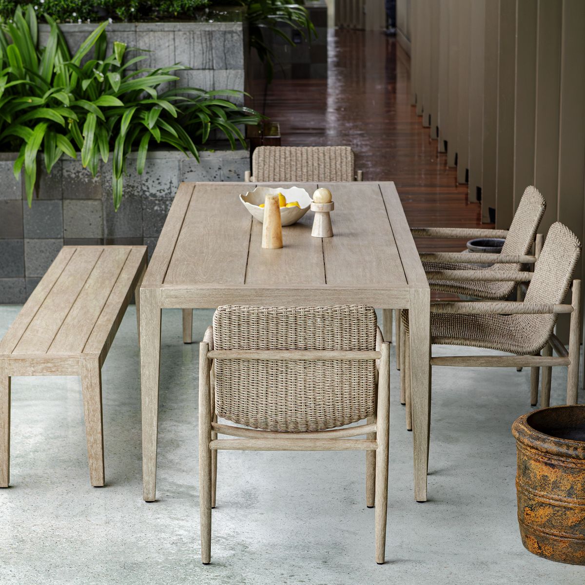 Uttermost Sumba Light Gray All Weather Wicker Outdoor Dining Chair - Image 3