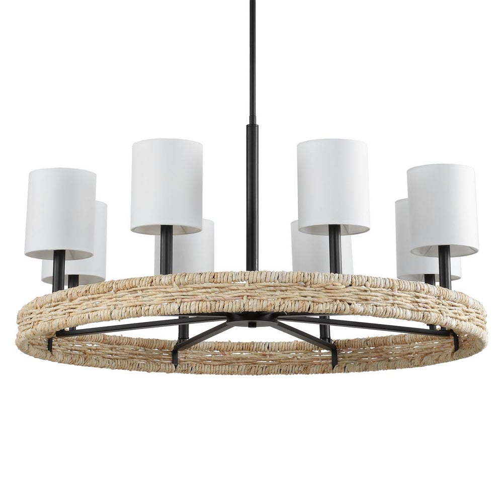 Uttermost Faiyam Woven Rattan Rich Dark Bronze Finish 8 Light Chandelier - Image 1