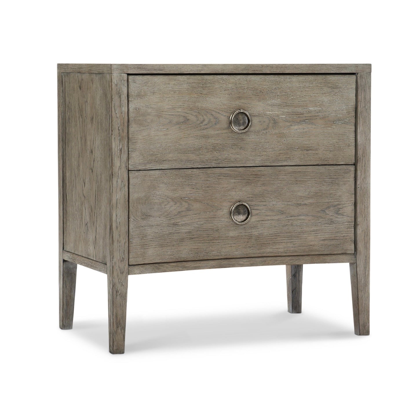 Bernhardt Albion Collection Two Drawer Nightstand ~ Pewter Finish - Image 2