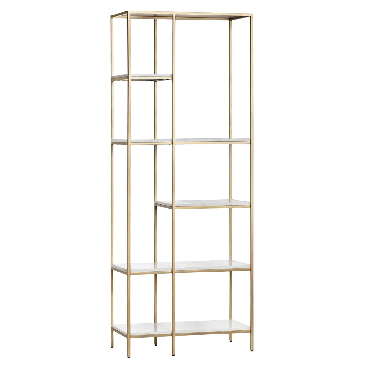 Crestview Collection Stellar White Marble And Gold Etagere - Image 3