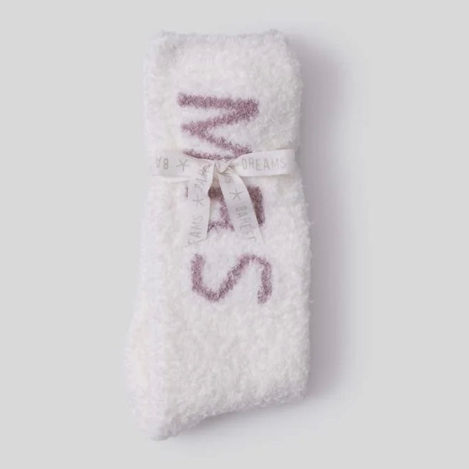 Barefoot Dreams CozyChic Mrs Socks ~ Pearl and Teaberry - Image 2