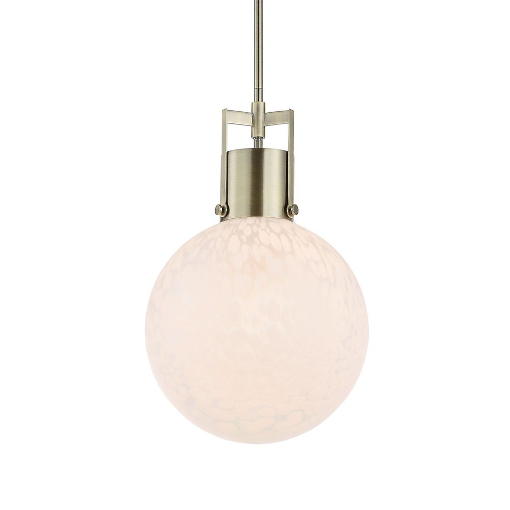 Uttermost Huch White Spotted Glass Globe 1 Light Pendant - Image 2