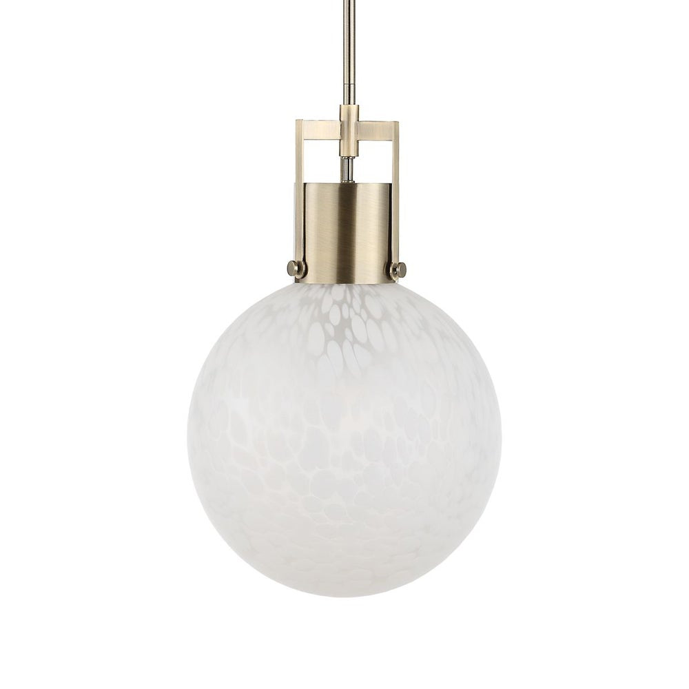 Uttermost Huch White Spotted Glass Globe 1 Light Pendant - Image 3