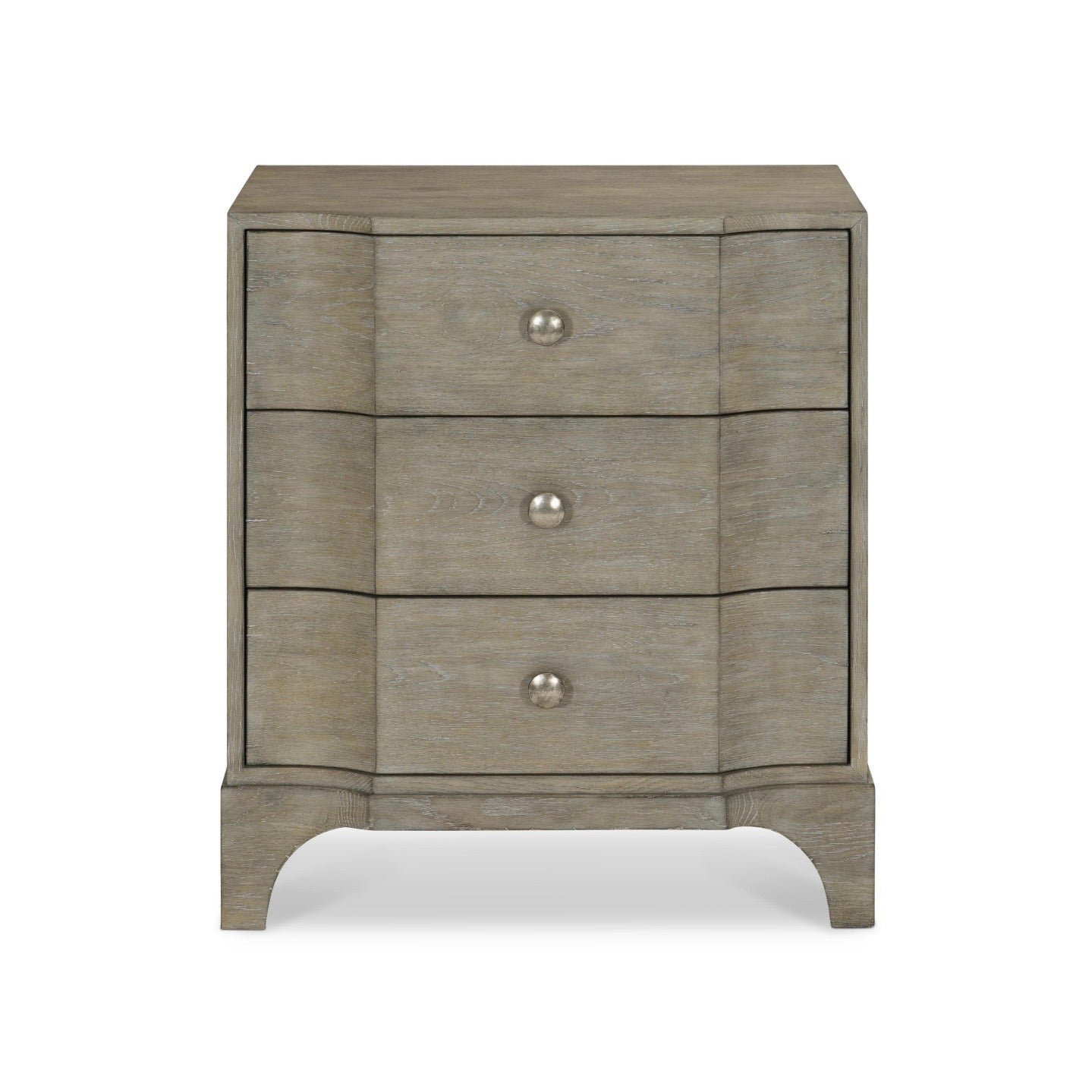 Bernhardt Albion Collection Three Drawer Nightstand ~ Pewter Finish - Image 3