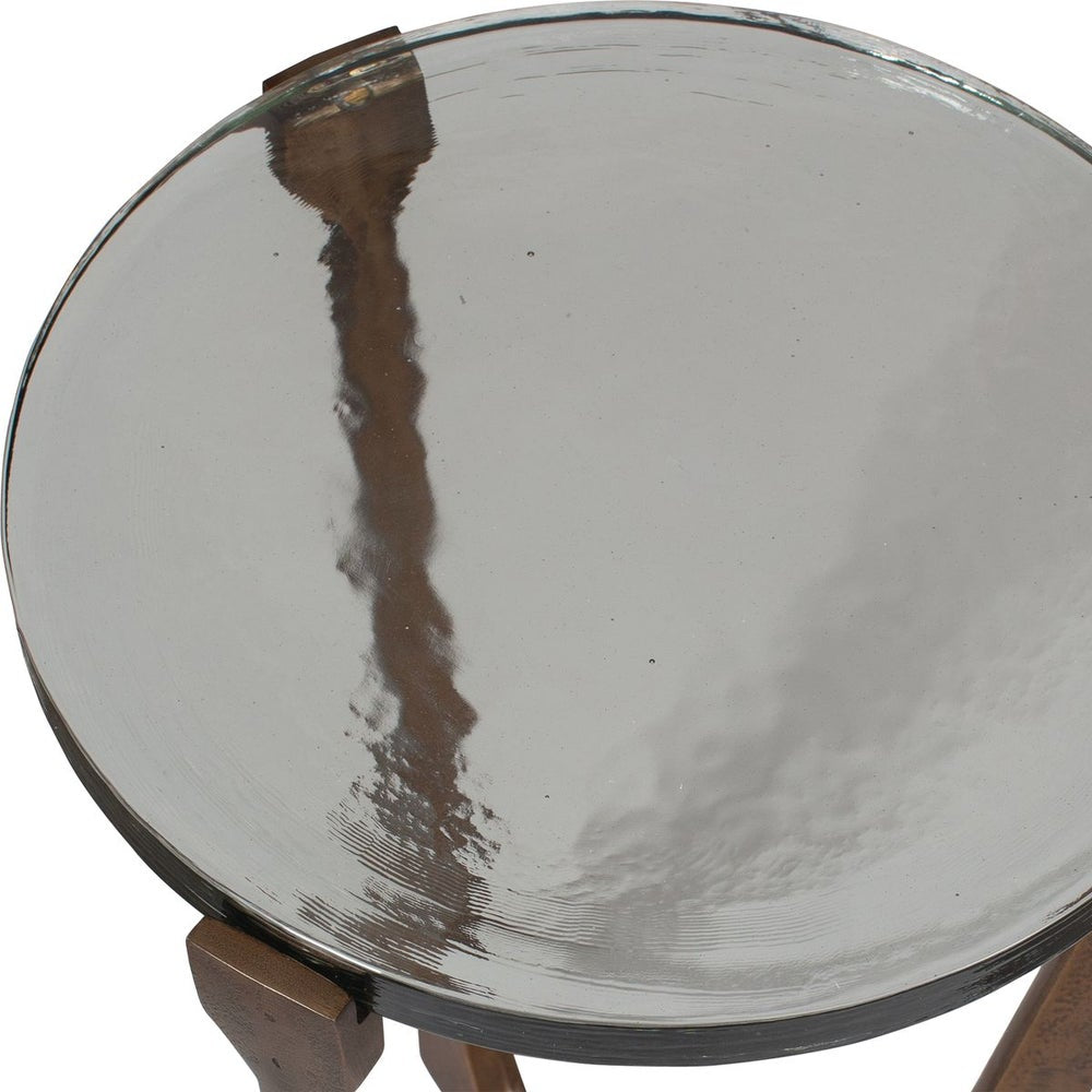 Uttermost Bohdi Antique Brass Accent Table ~ Indoor And Outdoor Use - Image 3