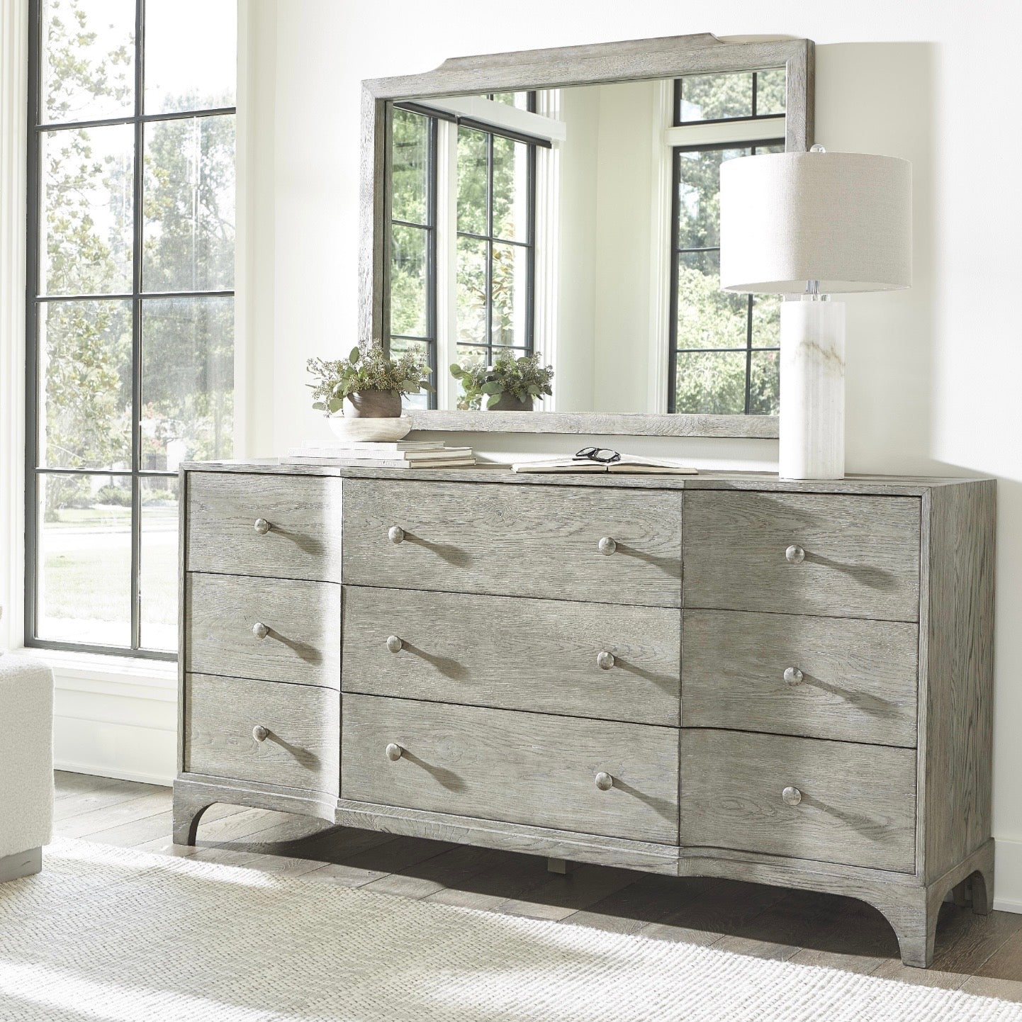 Bernhardt Albion Collection Nine Drawer Dresser ~ Pewter Finish