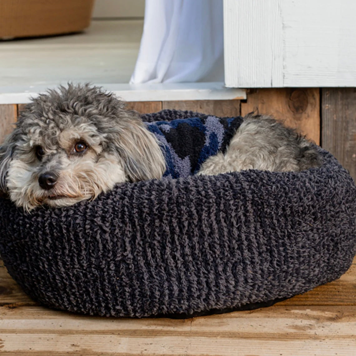 Barefoot Dreams CozyChic Carbon and Black Round Pet Bed ~ Available in 3 Sizes - Image 3