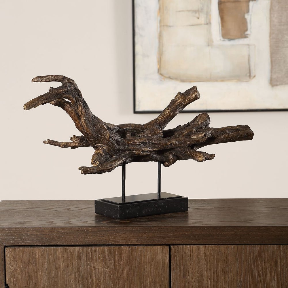 Uttermost Gilded Deep Dark Brown Branch Sculpture - Image 1