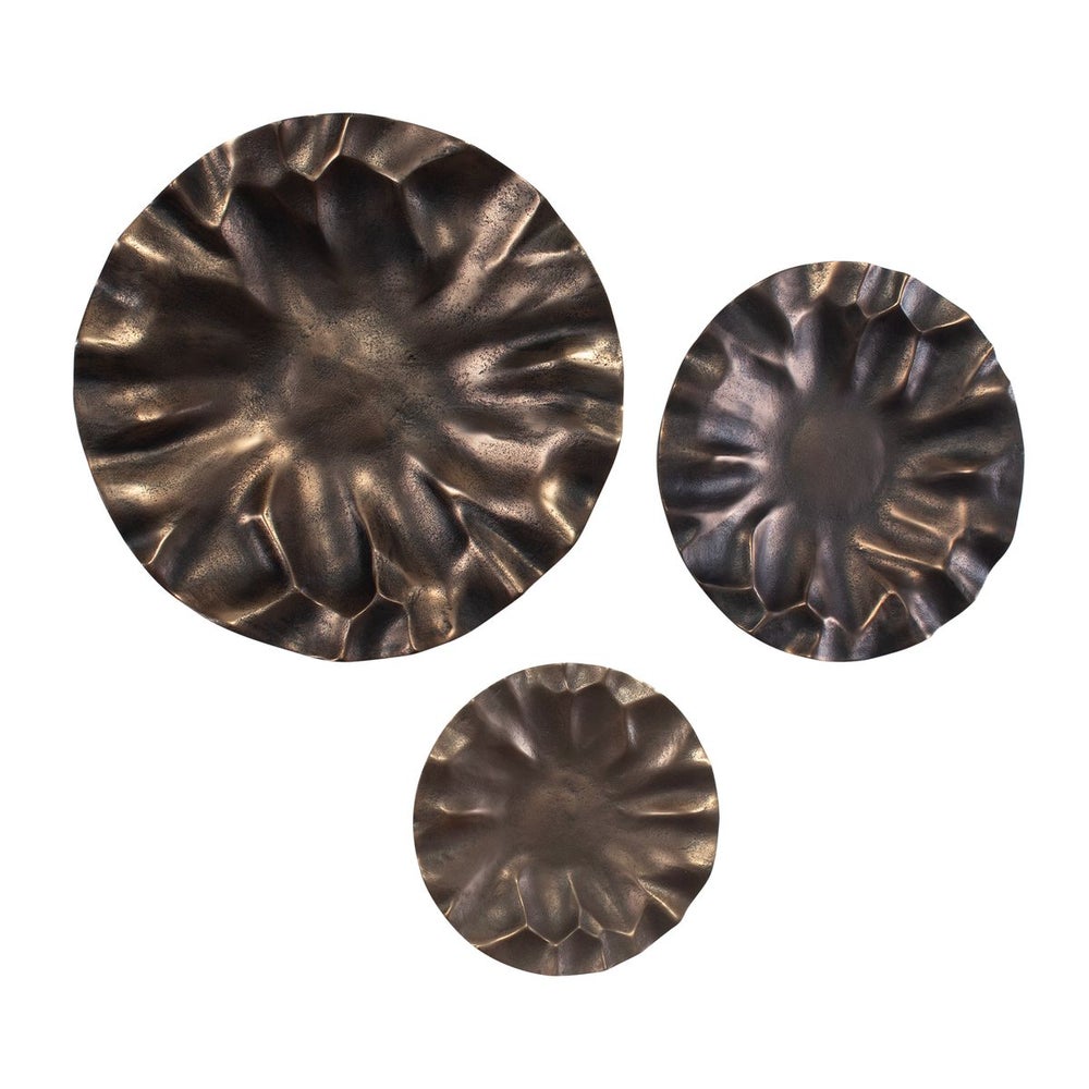 Uttermost Peonia Golden Dark Bronze Indoor And Outdoor Wall Decor ~ Set Of 3 - Image 2