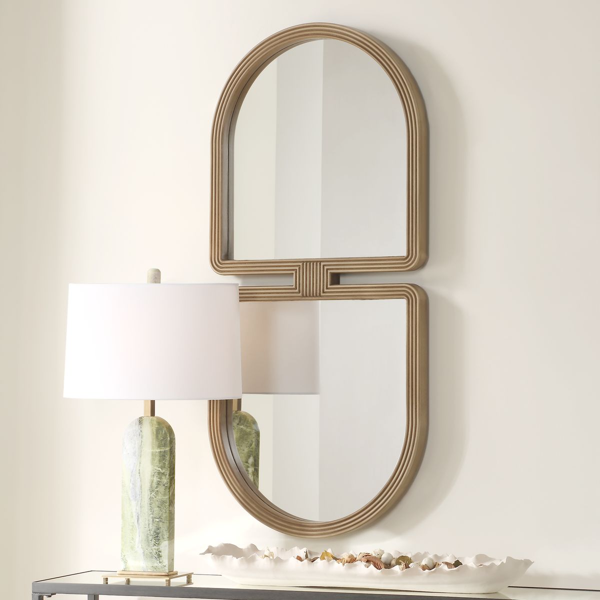 Uttermost Jacques Modern Art Deco Antiqued Gold Framed Mirror - Image 2