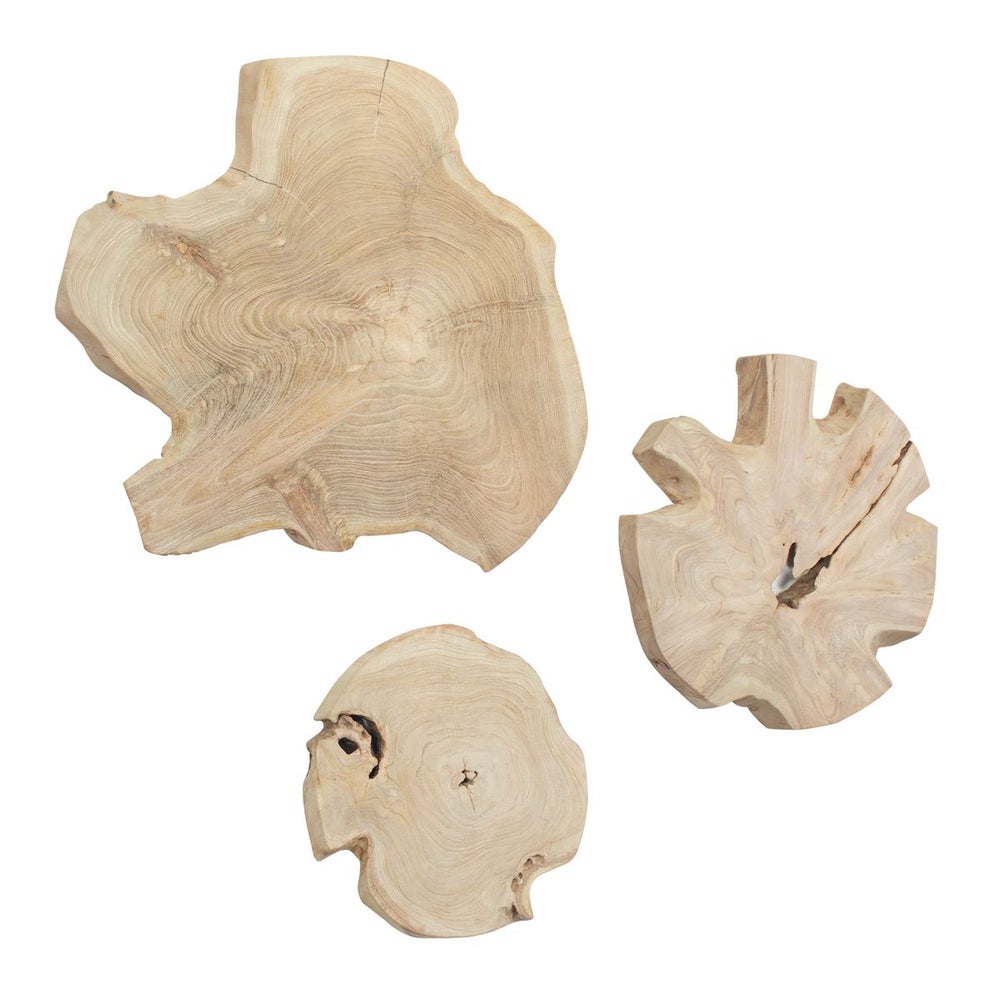 Uttermost Kalani Light Bleached Teak Wood Indoor And Outdoor Wall Decor ~ Set Of 3 - Image 2