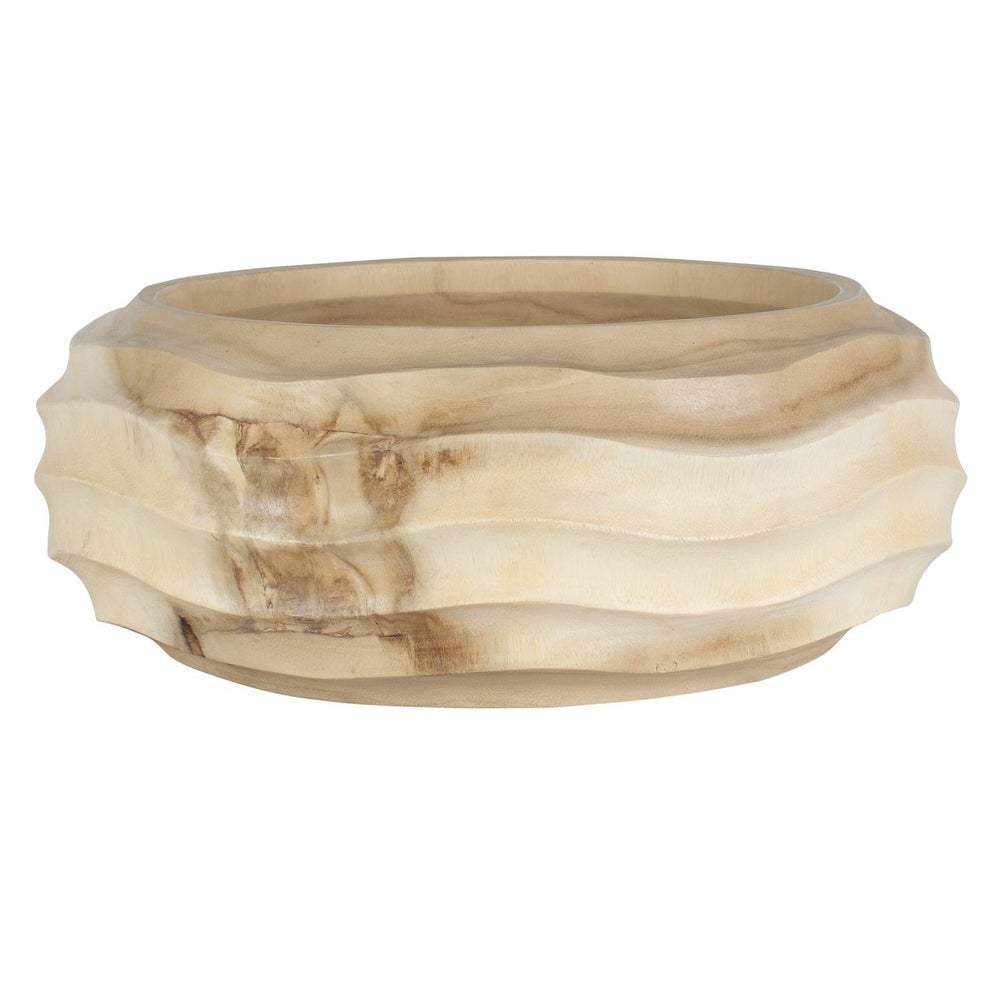 Uttermost Waveform Handcrafted Suar Wood Sculptural Bowl - Image 2