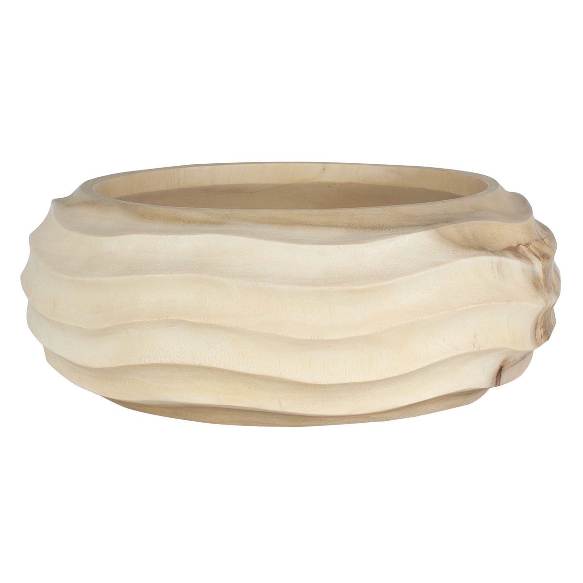 Uttermost Waveform Handcrafted Suar Wood Sculptural Bowl - Image 3